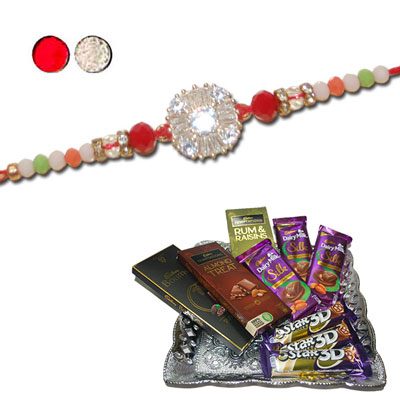 "RAKHIS -AD 4580 A (Single Rakhi),Choco Thali - Code RC02 - Click here to View more details about this Product